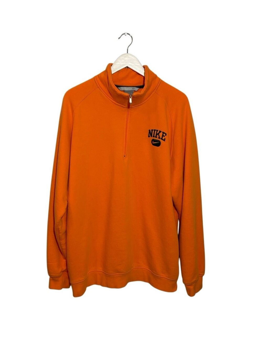 Vintage Nike orange cotton 1/4 zip pullover - XXL